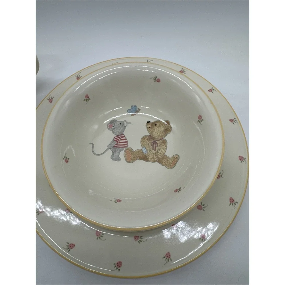 Mikasa Teddy Set Of Dinner Plate, Mug And Cereal Bowl CC018